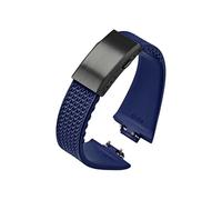 EMAIGlPO Fluorkautschukarmband passend for Tissot PRX Powermatic 11/12 mm Faltschließe FKM Sport Wasserdichtes Schnellverschluss-Uhrenarmband for Männer Frauen(Dark blue black,11mm)