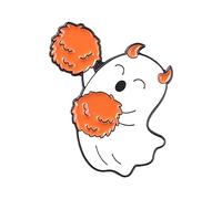 Emaille Brosche mit Cartoon Geist Motiv, Halloween Anstecker für Damen, Herren, Jacken, Mäntel, Kleidung, Hüte, Taschen, Accessoires, Schmuck, Halloween Broschen für Damen
