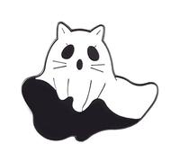 Emaille Brosche mit Cartoon Geist Motiv, Halloween Anstecker für Damen, Herren, Jacken, Mäntel, Kleidung, Hüte, Taschen, Accessoires, Schmuck, Halloween Broschen für Damen