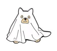 Emaille Brosche mit Cartoon Geist Motiv, Halloween Anstecker für Damen, Herren, Jacken, Mäntel, Kleidung, Hüte, Taschen, Accessoires, Schmuck, Halloween Broschen für Damen