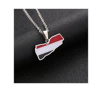 Emaille Jemen Karte Flagge Anhänger Halsketten Silber Farbe/Gold Edelstahl Halskette Jemeni Charme patriotisches Geschenk