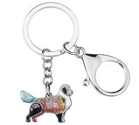 Emaille-Legierung Golden Retriever Schlüsselanhänger Haustier Hund Schlüsselanhänger für Frauen Mädchen Tasche Brieftasche Charms Geschenk (Schwarz)