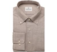 Emanuel Berg Casual Sartorial Modern Fit Flanellhemd hellbraun, Einfarbig
