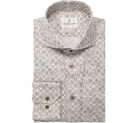 Emanuel Berg Modern Fit Hemd beige, Bedruckt