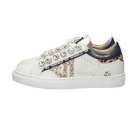 Emanuélle Vee, Olivia Strass Sneaker Mode Casual Fashion Leder, Weißes Blau., 37 EU