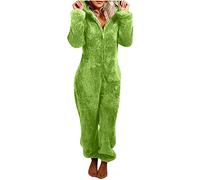 EMATOP Angebote des Tages Heute Jumpsuit Damen Elegant Kuschelig Overall Winter Warm Pyjama Schlafanzug Fleece Einfarbig Einteiler Onesie Lang Plüsch Hausanzug mit Kapuze Flauschig Schlafoverall