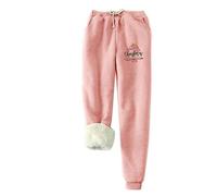 EMATOP Angebote des Tages Heute Sporthose Damen Lang Warme Jogginghose Thermo Fleece Sweathose Lässig Baumwolle Fleecehose Winter Herbst Sport Hosen Sherpa-Innenfutter Laufhose Bequeme Trainingshose