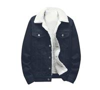 EMATOP black friday angebote Jeansjacke Herren Winter Denim Jacke Warme Gefütterte Cordjacke Mode Revers Jeans Jacken mit Fell Mantel Casual Einfarbig Winterjacke Vintage Übergangsjacke