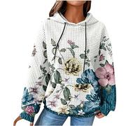 EMATOP Black Friday Angebote Kapuzenpullover für Damen Langarm Baumwolle Hoodie Lässig Sport Pullover Elegant Waffel Sweatshirt mit Kapuze Pulli Oberteile Herbst Winter Warm Kapuzenpulli