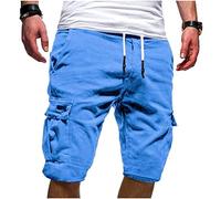 EMATOP Cargo Shorts Herren Sommer Chino Jeans Regular Fit Kurze Hosen Casual Einfarbig Cargohose Vintage Bermuda Shorts mit vielen Taschen Arbeitshose Knielänge Laufshorts Outdoors Männer