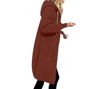 EMATOP Damen Kapuzenjacke Lange Sport Sweatjacke mit Kapuze Jacke Baumwolle Elegant Sweatshirt Casual Langarm Hoodies Herbst Winter Fleecejacke Reißverschluss Sportjacke Freizeitjacke Outwear