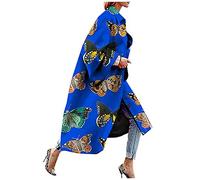 EMATOP Damen Lange Mantel Elegante Trenchcoat Langarm Jacke Revers Winterjacke Winter Warm übergangsjacke Windbreaker Winddicht Softshelljacke Neuheit Druck Wintermantel Business Blazermantel