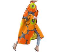 EMATOP Damen Lange Mantel Elegante Trenchcoat Langarm Jacke Revers Winterjacke Winter Warm übergangsjacke Windbreaker Winddicht Softshelljacke Neuheit Druck Wintermantel Business Blazermantel