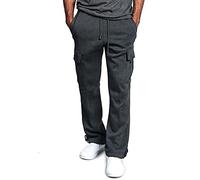 EMATOP Herren Cargohose Baumwolle Lang Cargo Hose Regular Fit Freizeithose Casual Einfarbig Sporthose mit Taschen Outdoorhose Elastische Taille Sweatpants Frühling Wanderhose Trekkinghose