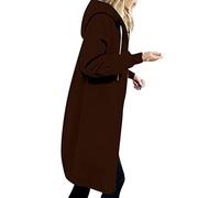 EMATOP Jacke Damen Langen Sweatjacke Casual Baumwolle Fleecejacke mit Kapuze Sport Sweatshirt Einfarbig Elegant Kapuzenjacke Herbst Winter Langarm Hoodies Mantel Teenager Mädchen Kapuzenpullover