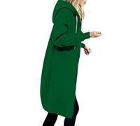 EMATOP Jacke Damen Langen Sweatjacke Casual Baumwolle Fleecejacke mit Kapuze Sport Sweatshirt Einfarbig Elegant Kapuzenjacke Herbst Winter Langarm Hoodies Mantel Teenager Mädchen Kapuzenpullover