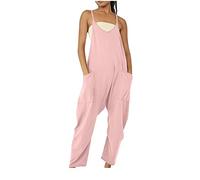 EMATOP Jumpsuit Damen Sommer Ärmellos Kurz Latzhose Overall Casual Oversize Jumpsuit Baggy Sommerhose Hosenanzug Playsuit mit Taschen Kurz Romper Arbeitshose Shorts Trägerhose