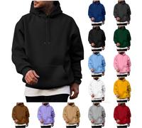 EMATOP Kapuzenpullover Herren Casual Sport Hoodie Langarm Leicht Sweatshirt mit Kapuze Pullover Bequemes Einfarbig Langarmshirt Longpullover 2024 Winter Pulli Oberteile für Männer Outwear