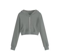 EMATOP Kurz Sweatjacke Mädchen Kinder Langarm Kapuzenjacke Einfarbige Baumwolle Sweatshirt Jacke Full Zip Hoodie Elegant Bequem Übergangsjacke mit Kapuze Sportjacke Warm Kapuzenpullover