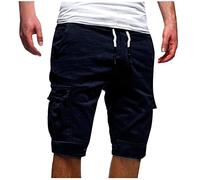 EMATOP Kurze Hosen Herren Sommer Baumwolle Cargo Shorts Casual Sport Chino Hose Leichte Einfarbig Wanderhose Vintage Bermuda Cargohorts mit Taschen Freizeithose Bequem Sporthose Sommerhose