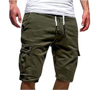 EMATOP Kurze Hosen Herren Sommer Baumwolle Cargo Shorts Einfarbig Casual Cargohose mit 6 Taschen Chino Hose Vintage Arbeitshosen Männer Kurz Bermuda Short Regulär Fit Sporthose Sommerhose