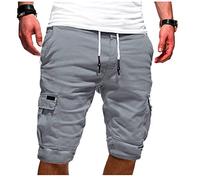EMATOP Männer Kurze Hose Sommer Chino Baumwolle Cargohose Lässig Regulär Fit Cargo Shorts Einfarbig Mode Bermuda Short mit Taschen Sporthose Vintage Cargohose Weich Bequem Freizeithose Herren