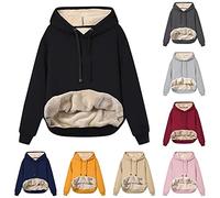 EMATOP Prime Angebote Hoodie Damen Fleece Gefütterte Sweatshirt Winter Warm Pullover mit Kapuze Fleecepullover Kuschelig Innenfutter Kapuzenpullover Casual Sportlich Langarmshirt Pulli