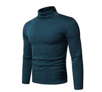 EMATOP Rollkragenpullover Herren Baumwolle Langarm Pullover Elastisch Einfarbig Sweatshirt Basic Baumwolle Rollkragenshirt Regular Fit Langarmshirts Rollkragen Unterehemd befristetes angebot heute