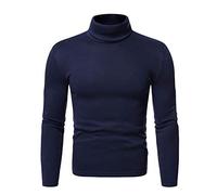 EMATOP Rollkragenpullover Herren Baumwolle Langarm Tshirt Casual Einfarbig Rollkragen Pullover Elastisch Sport Sweatshirt Regular Fit Rollkragenshirt Winter Bequemes Langarmshirt Pulli Oberteile