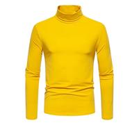 EMATOP Rollkragenpullover Herren Baumwolle Langarm Tshirt Casual Einfarbig Rollkragen Pullover Elastisch Sport Sweatshirt Regular Fit Rollkragenshirt Winter Bequemes Langarmshirt Pulli Oberteile