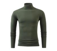 EMATOP Rollkragenpullover Herren Baumwolle Langarm Tshirt Casual Einfarbig Rollkragen Pullover Elastisch Sport Sweatshirt Regular Fit Rollkragenshirt Winter Bequemes Langarmshirt Pulli Oberteile