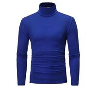 EMATOP Rollkragenpullover Herren Baumwolle Langarm Tshirt Casual Einfarbig Rollkragen Pullover Elastisch Sport Sweatshirt Regular Fit Rollkragenshirt Winter Bequemes Langarmshirt Pulli Oberteile