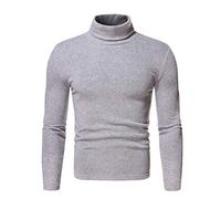 EMATOP Rollkragenpullover Herren Baumwolle Langarm Tshirt Casual Einfarbig Rollkragen Pullover Elastisch Sport Sweatshirt Regular Fit Rollkragenshirt Winter Bequemes Langarmshirt Pulli Oberteile