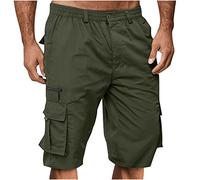 EMATOP Shorts Herren Sommer Kurze Hosen Baumwolle Vintage Cargo Shorts Casual Einfarbig Sommerhose Leicht Cargohose mit Taschen Arbeitshosen Regulär Fit Bermuda Short Schnell Trocknend Sporthose