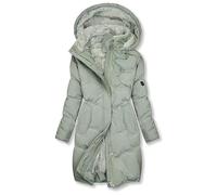 EMATOP Steppjacke Damen Warmer Lang Winterjacke Gefüttert Fleece Daunenjacke Baumwolle Elegant Pufferjacke Langarm Casual Fleecejacke mit Kapuze Wintermantel Winter Outdoor Trachtenjacke