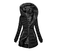 EMATOP Steppjacke Damen Warmer Lange Wintermantel Leichte Langarm Steppmantel mit Kapuze Winterjacke Elegant Lässig Winterparka Mantel Outdoor Baumwolle Daunenjacke Winddicht Jacke Windbreaker