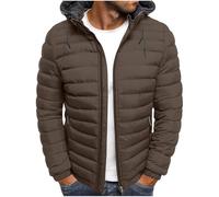 EMATOP Steppjacke Herren Winter Warm Jacke Casual Langarm Winterjacke mit Kapuze Softshelljacke Winddicht Wasserdicht Wintermantel Dicke Thermo Arbeitsjacke Baumwolle Einfarbig Daunenjacke