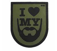 Emblem 3D Patch I love my Beard, Farbe: Grün