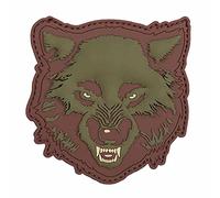 Emblem 3D PVC Patch Wolf, Farbe: Grün