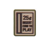 Emblem 3D Rubber Patch Insert Coin to Play beige-braun #5098