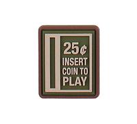 Emblem 3D Rubber Patch Insert Coin to Play grün-beige #5100