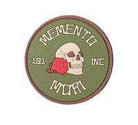 Emblem 3D Rubber Patch Memento Mori Ø 7,9 cm Abzeichen grün