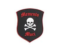 Emblem 3D Rubber Patch Memento Mori Shield Skull schwarz #6107