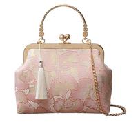 Embroidered Evening Handbag Chinese Qipao Styles Shoulder Bag for Wedding Guest and Daily Activity in Retro Aesthetic Embossed Bag