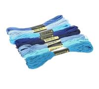embroidery thread Fadenseide, 7,5 m, Seidenfaden, Nähstränge, Stich, Baumwolle, Kreuz-Set, Stricken, Stickerei, Nähzubehör für Stickereien Enthusiasten und Anfänger(Blue series 8pcs)