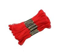 embroidery thread Fadenseide, 7,5 m, Seidenfaden, Nähstränge, Stich, Baumwolle, Kreuz-Set, Stricken, Stickerei, Nähzubehör für Stickereien Enthusiasten und Anfänger(Red 10pcs)