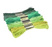 embroidery thread Fadenseide, 7,5 m, Seidenfaden, Nähstränge, Stich, Baumwolle, Kreuz-Set, Stricken, Stickerei, Nähzubehör für Stickereien Enthusiasten und Anfänger(Green series 8pcs)