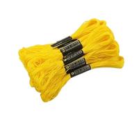 embroidery thread Fadenseide, 7,5 m, Seidenfaden, Nähstränge, Stich, Baumwolle, Kreuz-Set, Stricken, Stickerei, Nähzubehör für Stickereien Enthusiasten und Anfänger(Yellow 10pcs)
