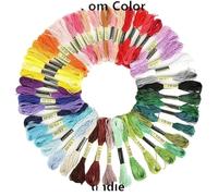 embroidery thread Fadenseide, 7,5 m, Seidenfaden, Nähstränge, Stich, Baumwolle, Kreuz-Set, Stricken, Stickerei, Nähzubehör für Stickereien Enthusiasten und Anfänger(Random color 50pcs)