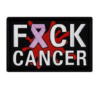 EmbTao F*UCK Krebs Purpurfarbenes Band Bestickter Aufnäher mit Haken- und Flauschbänder